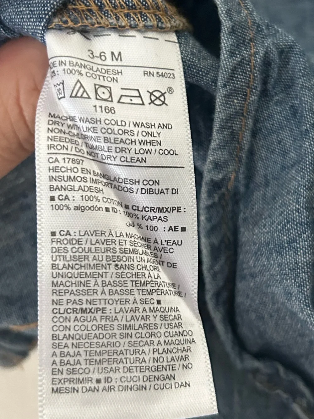 Old Navy Baby Chambray Button Down Shirt 3–6 Months Blue Cotton
